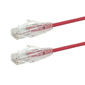 Cat6a Ultra-Thin 10GB Patch Cable – Fluke Tested – 6ft Red